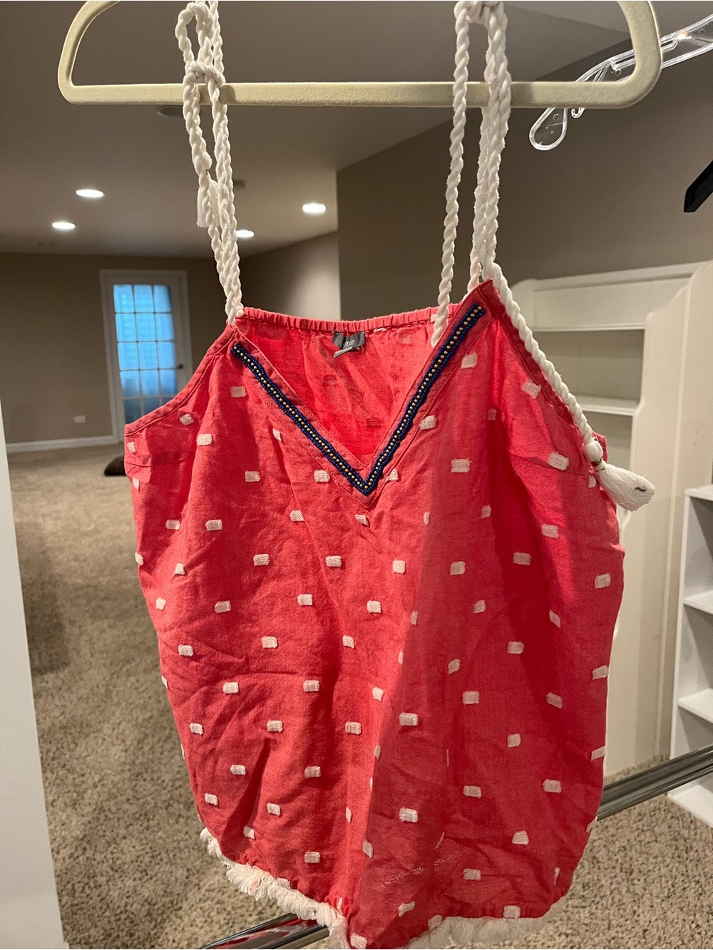 Aerie Coral Sleeveless top with Rope Straps